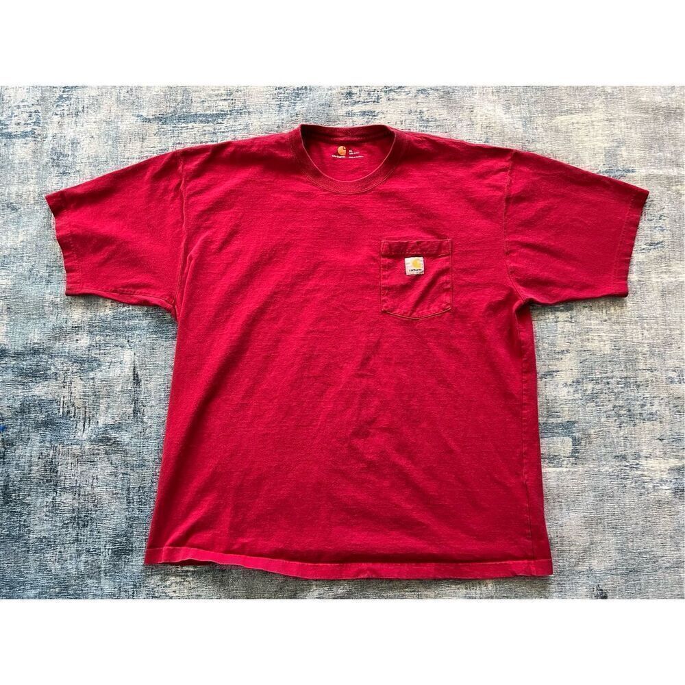 Carhartt Red Short Sleeve Pocket Tee Men's XL